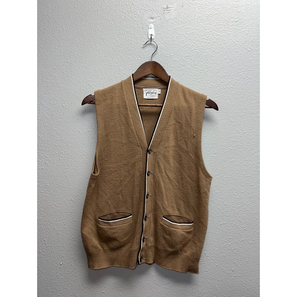 Vintage Pure Orlon By Campus Sweater Vest Brown VTG 70s 80s Men's Medium